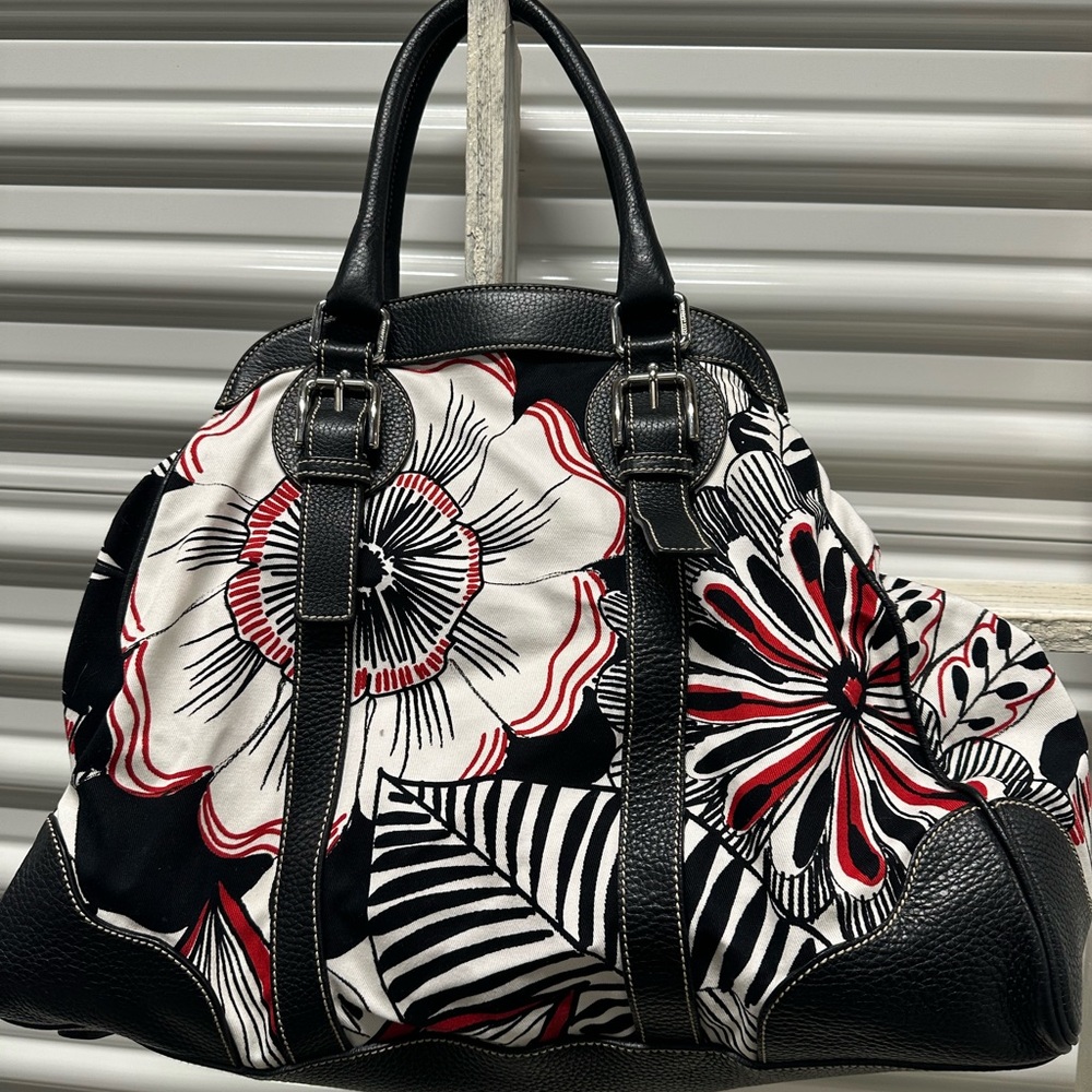 Dolce & gabbana white black printed tote bag